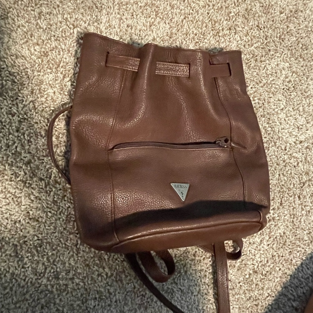 Small Brown Guess brand backpack